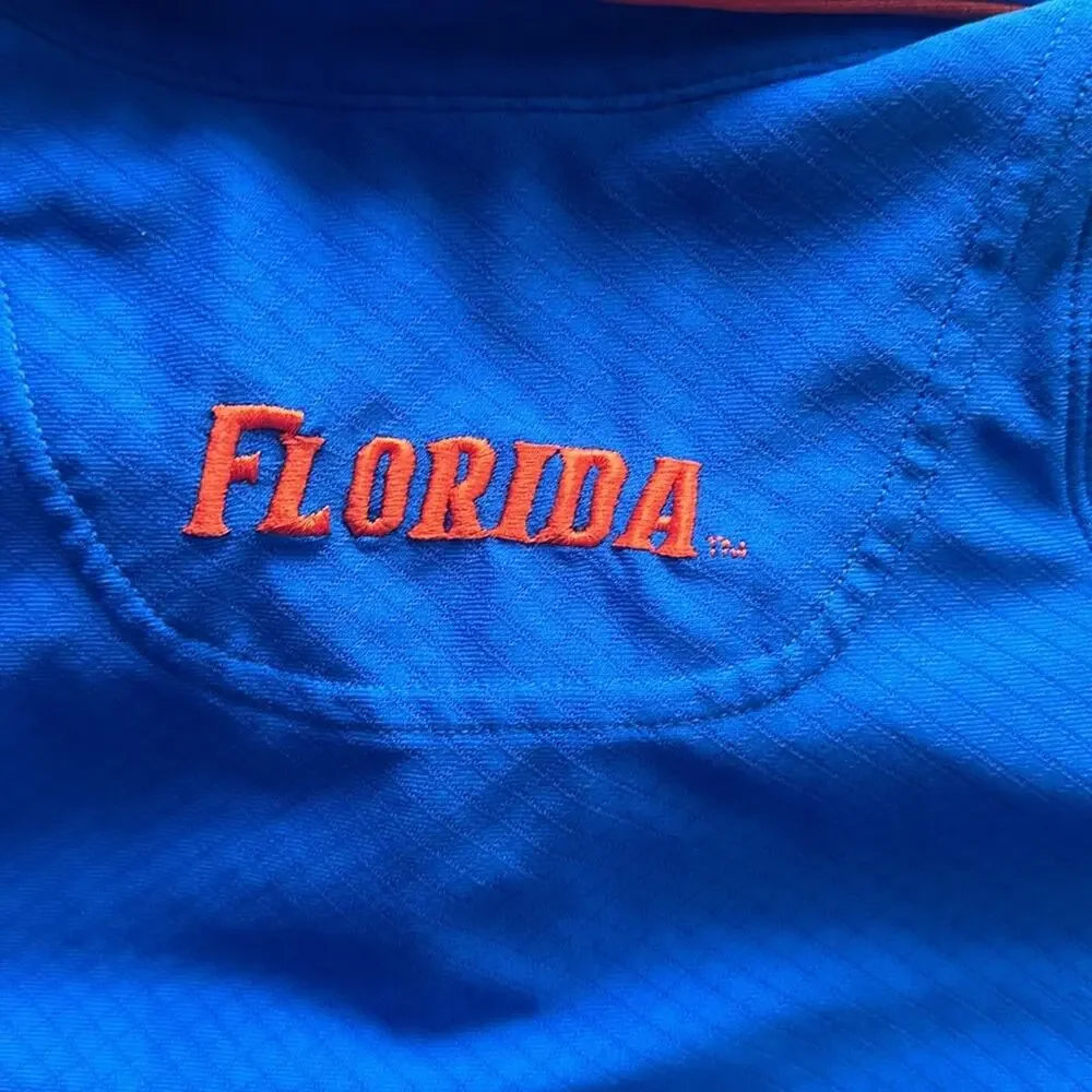 Nike University of Florida Gators Dri-Fit Team Polo‎ Blue Large Vintage Athletic